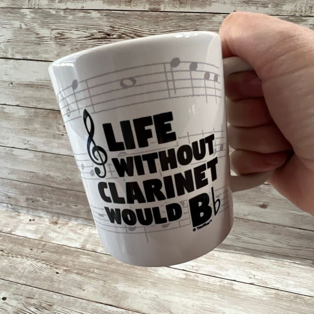 Life Without Clarinet Would Bb ThisWear Coffee Mug‎ White Black Music Lover Gift
